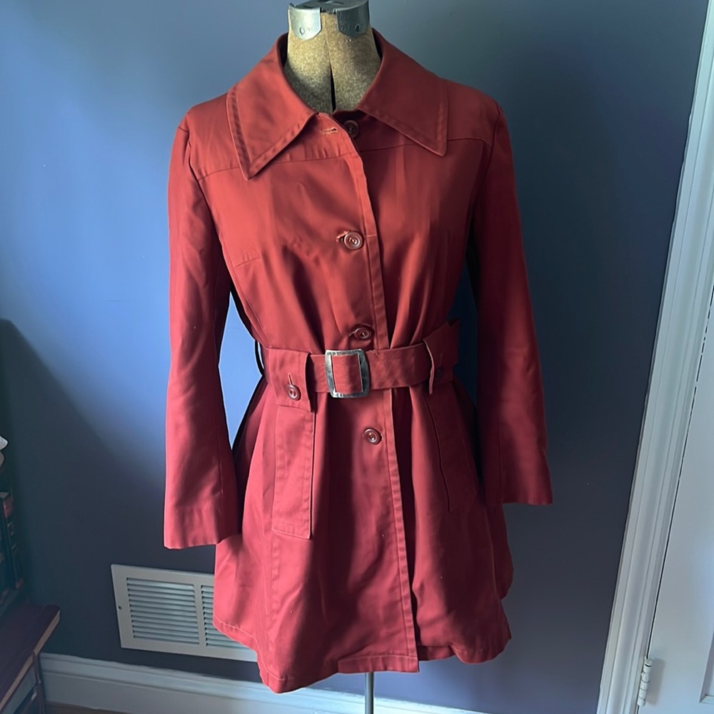 VTG London Fog Rust Belted Trench Coat - Baltimore Tag